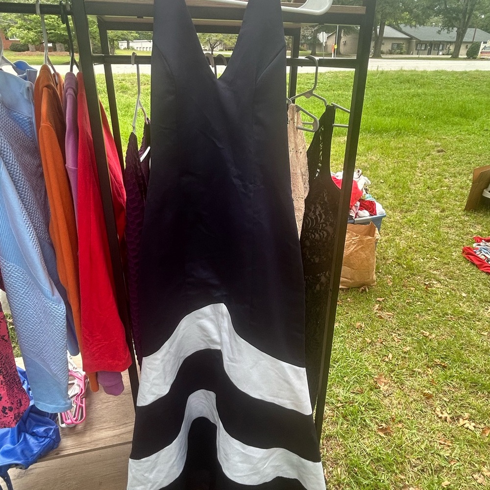 Scott McClintock Elegant Black and White Gown